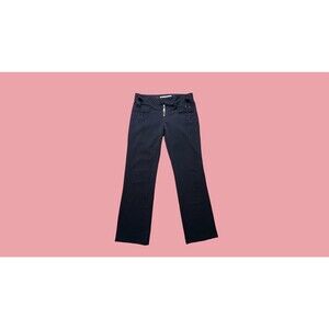 Y2K PARIS BLUES SOULMATE Pinstripe Trousers W/Velcro Closure & Zipper. S-M AS IS